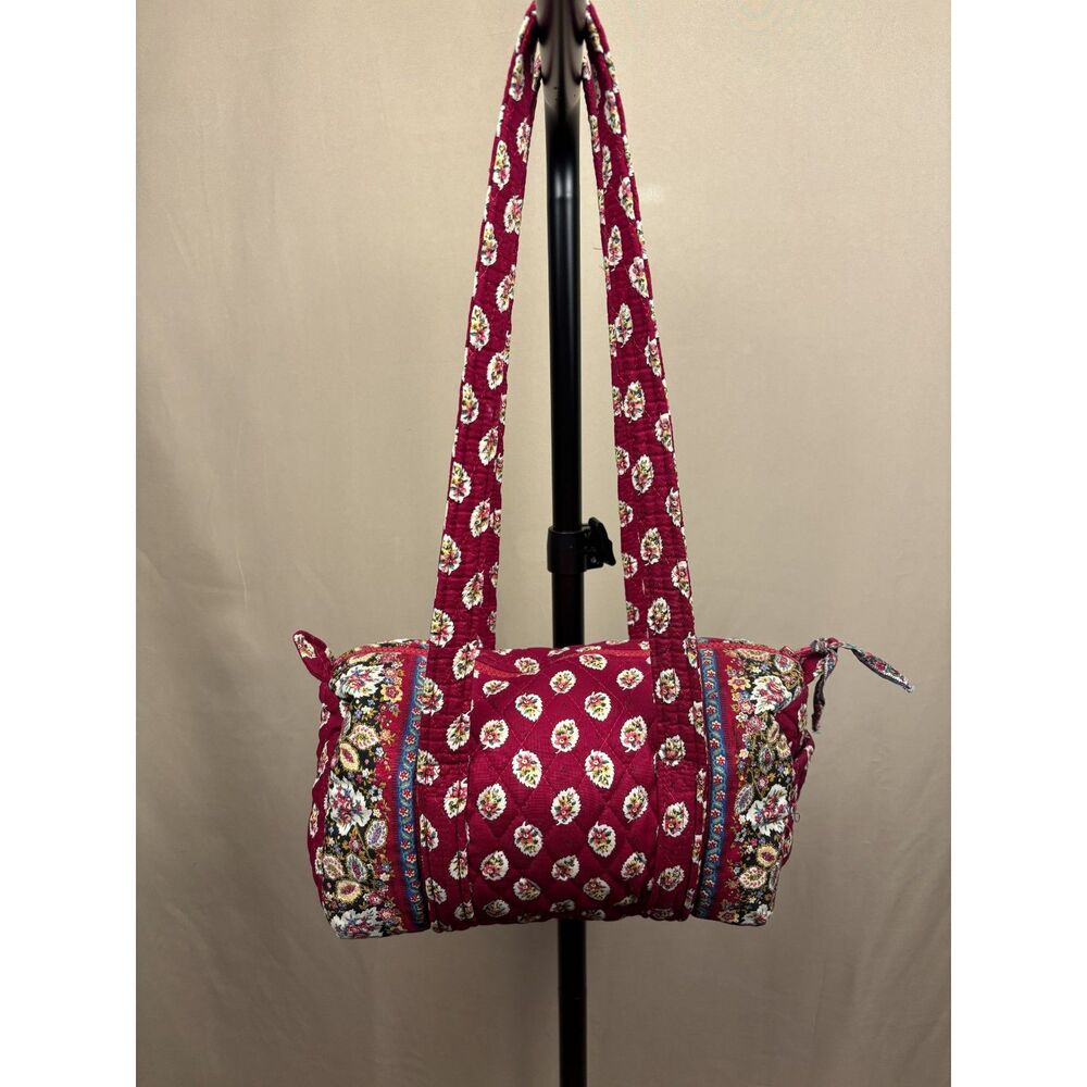 VTG Rare Retired 1997 Vera Bradley Red Leaf Quilted Mini Duffel Handbag
